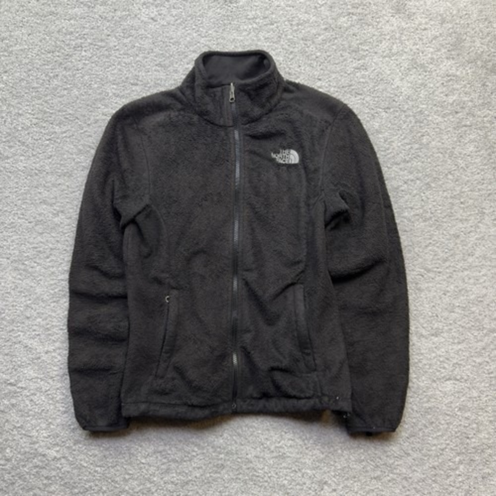 The North Face Osito Fleece Jacket Womens XS Black High Pile Full Zip Soft Logo